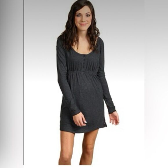 BCBG MAXAZRIA Women’s Grey Long Sleeve Sweater Dress Midi Pointelle Knit | M - Picture 1 of 11